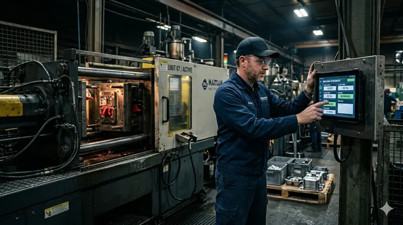 Tela do sistema de apontamento de produção industrial com dados em tempo real